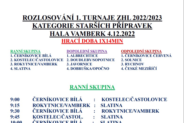 2022 1204 - Vamberk - 1. turnaj ZHL OFS RK SP - ©PR © Petr Reichl